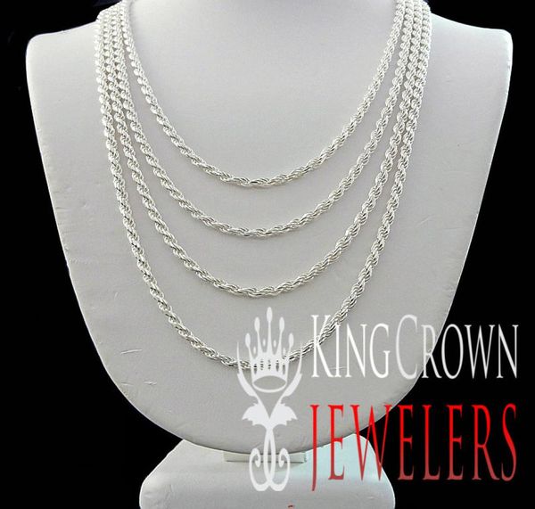 

fashion 925 sterling silver rope chain vintage necklace 3mm 16quot24inch 1pcs 925 silver necklace for women men whole lovel6304357