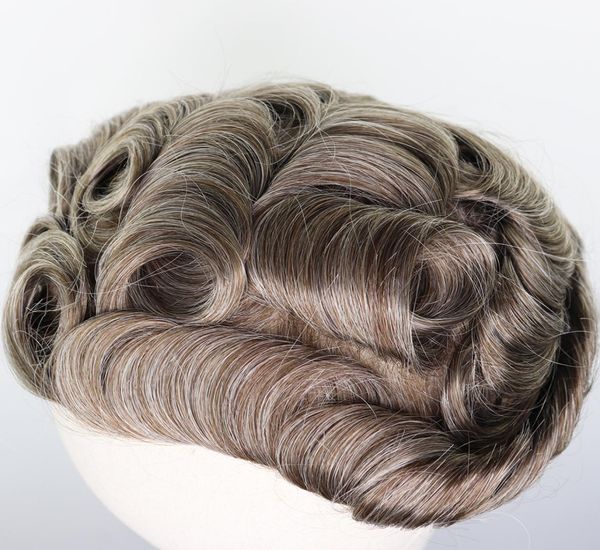 

men039s wig transparen human hair swiss lace front toupee for men 8x10 inches hair pieces unit hair system male wig6473604, Black