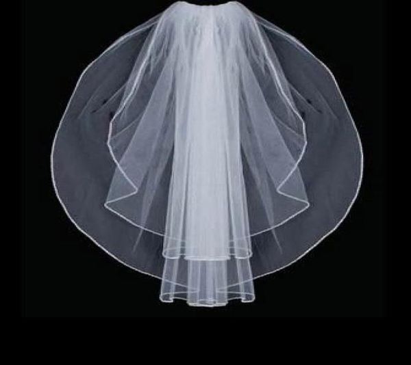 

silver opaque designer beaded edge wedding veil 045012349500768