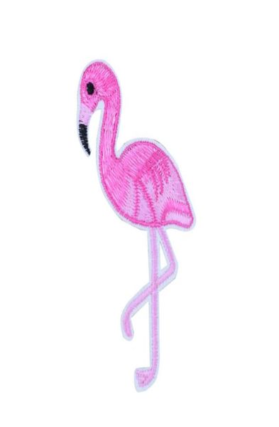 

10 pcs fashion flamingo patches for clothing bags iron on transfer applique patch for jeans sew on embroidery patch diy6593384, Black
