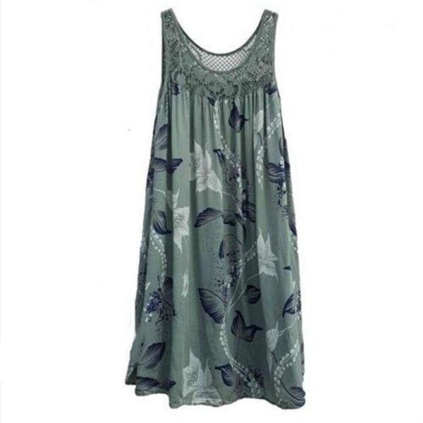 

womens lace patchwork sleeveless dress, Black;gray