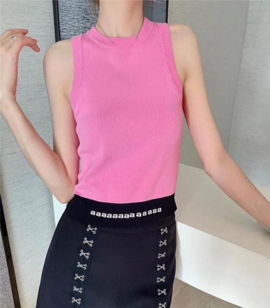 

womens knitted vest lady t shirts sleeveless letter print women knits tshirt tees84641913305390, White