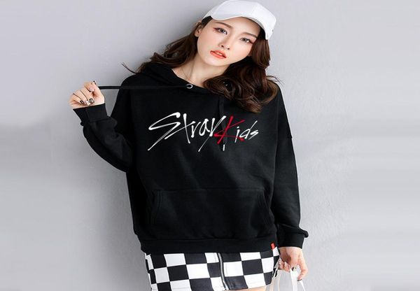 

stray kids sweatshirt kpop oversized hoodie graphic print korean clothes harajuku sweat femme oversize ladies fall clothing lj20111801990, Black