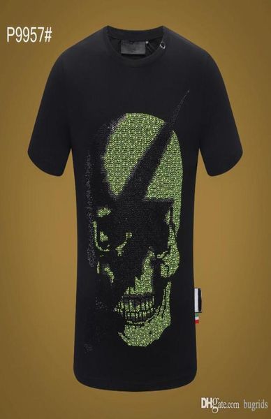 

pp men's t-shirt summer rhine short sleeve round neck shirt tee skulls print streetwear m-xxxl 99579342823, White;black