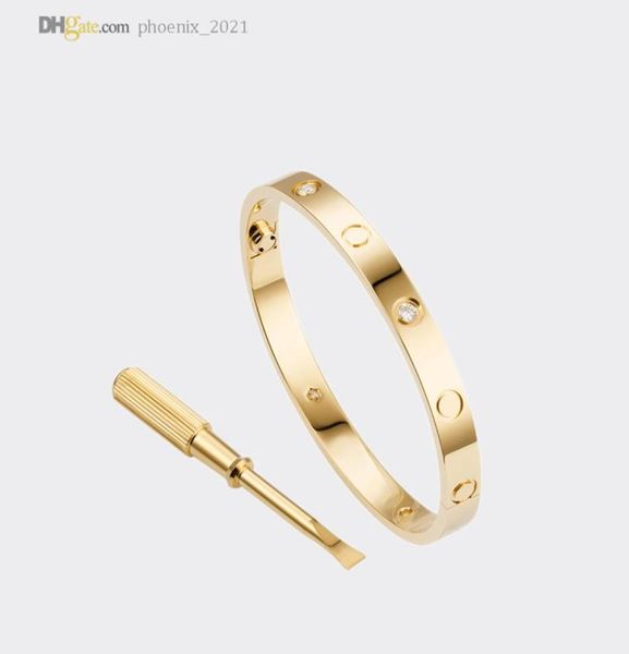 

mens bangle love bracelet carti bracelets designer for women gold bracelet 4 diamonds luxury jewelry titanium steel goldplated ne3219025, Black