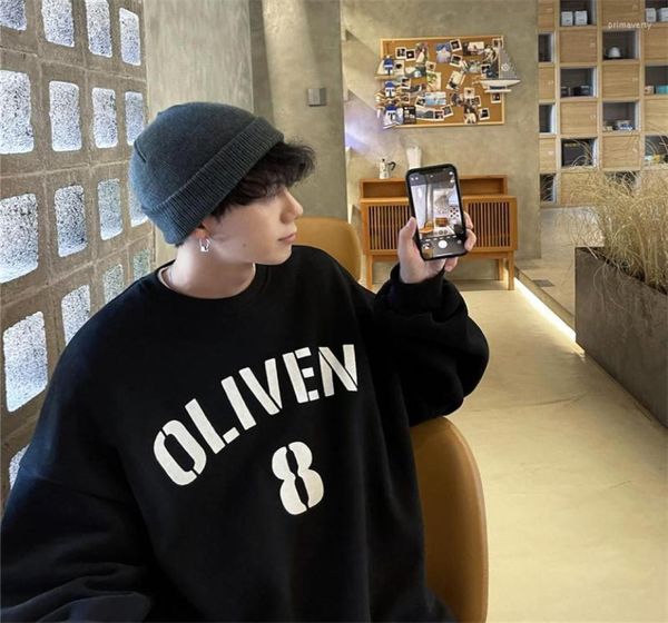

men039s hoodies japanese retro digital letter printed sweater men harajuku alt high street couple pullover kpop grunge aestheti3895286, Black