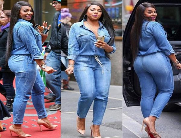 

vintage belt jumpsuit denim romper jeans female long sleeve button one piece overalls for women jump suit autumn plus size xxxl2589477, Black;white