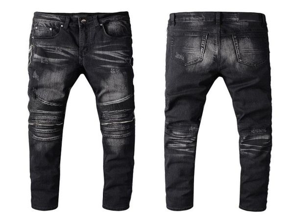 

fashion brand mens designer jeans men women black motorcycle biker ripped jeans allmatch mens skinny jeans denim pan1658409, Blue