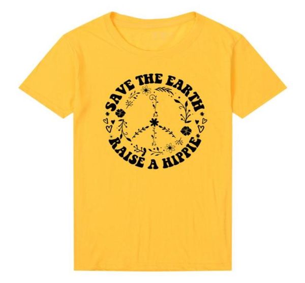 

save the earth raise a hippie womens clothing summer fashion kawaii graphic t shirt cotton shirt 90s plus size drop 5706269, White