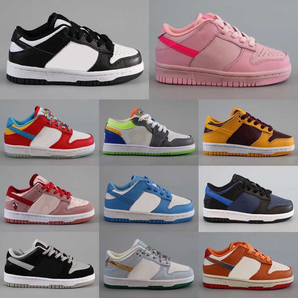 

2023 designer kids casual chunky dunks low panda black white youth big kid shoes children baby walking toddler sports running shoe size 24-3