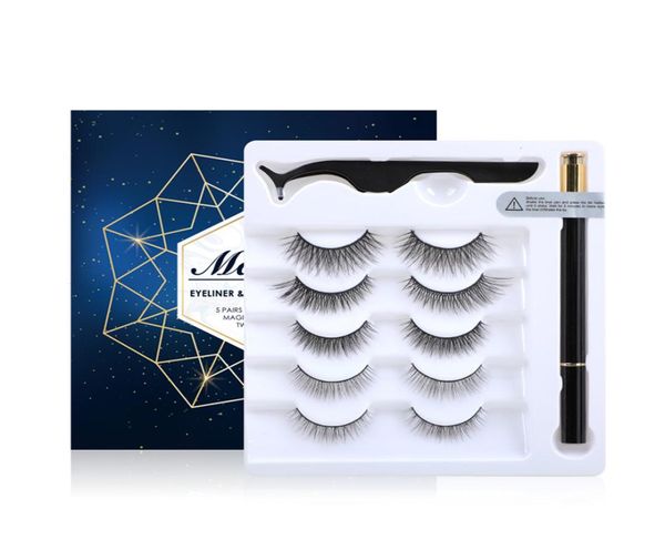 

35 pairs 3d nonmagnetic eyelashes selfadhesive eyeliners set nonstaining eyeliner glue sharpened false eyelash suit8833159