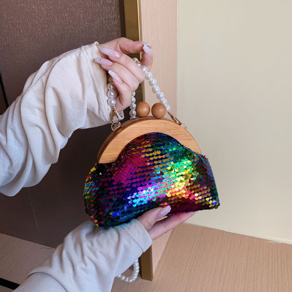 

evening bags fashion women evening clutch glitter sequin gold silver chain shoulder bags luxury designer wedding prom handbags 230809