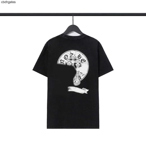

classic t shirt mens chromez 2023ch designer shirts heartz embroidery heavy wash water flower short sleeve t-shirt men women couple loose te, White;black