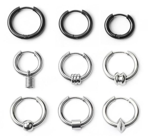

small hoop earrings for women men punk cartilage piercing ring stainles steel round circle ear tragus helix trendy jewelry9488159, Golden;silver