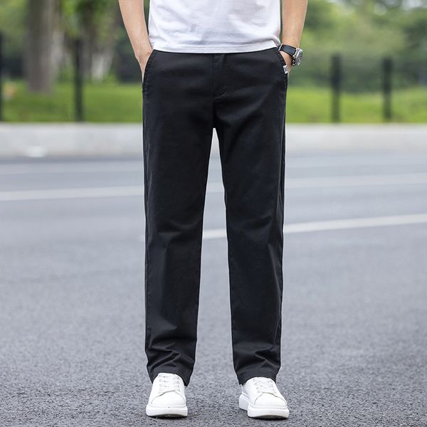 

mens pants summer cotton loose fashion straight elastic waist for men 230809, Black