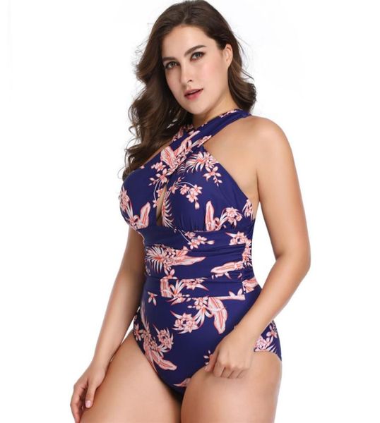 

plus 3xl size women halter swimwear bikini set push up onepiece swimsuit bathing suit swimming suit3794554, Black