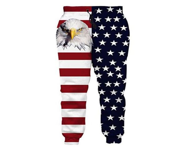 

american flag eagle sweatpants summer men casual pants cool animal fitness men joggers trousers star stripes color casual pants7489155, Black