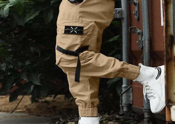 

pants men summer new style fashion overalls casual joggers pure colour comfortable trousers cargo pants men pantalones hombre2614574, Black