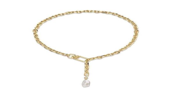 

french necklace for women pearl chain luxury jewelry stainless steel temperament simple retro gift whole designer accessorie c9853505, Silver