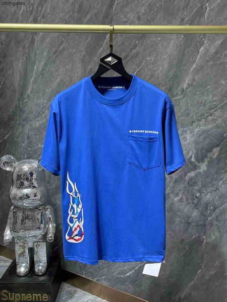 

spring/summer t shirt mens fashion chromez designer shirts heartz version 23ss flame graffiti short sleeve t-shirt couple hrj0, White;black