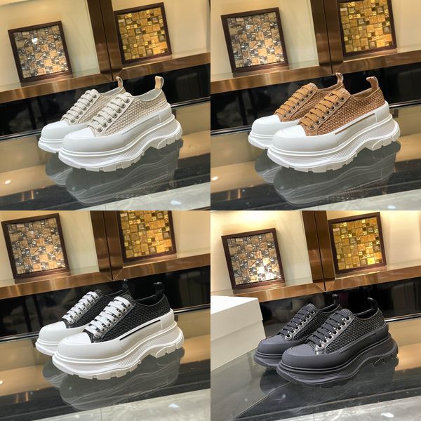 

platform canvas shoes alexander sneakers womens men designer oversized tread slick boot arrivals high triple black nylon raffia straw woven