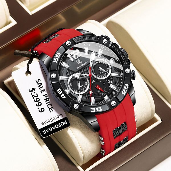 

wristwatches 2023 men watches brand luxury silicone strap waterproof sport quartz chronograph military watch clock relogio masculino 230809, Slivery;brown