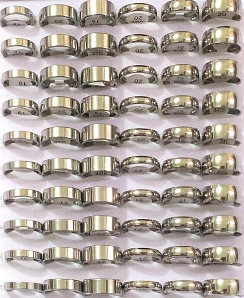 

whole 60pcs 4 6 8mm silver stainless steel band rings fashion men women charm style gifts jewelry279d9172636