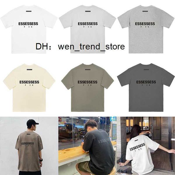 

designer shirts essent t shirt street casual essentail tshirt loose men women summer luxury shorts essen tshirts chest print tees essentiel, White;black