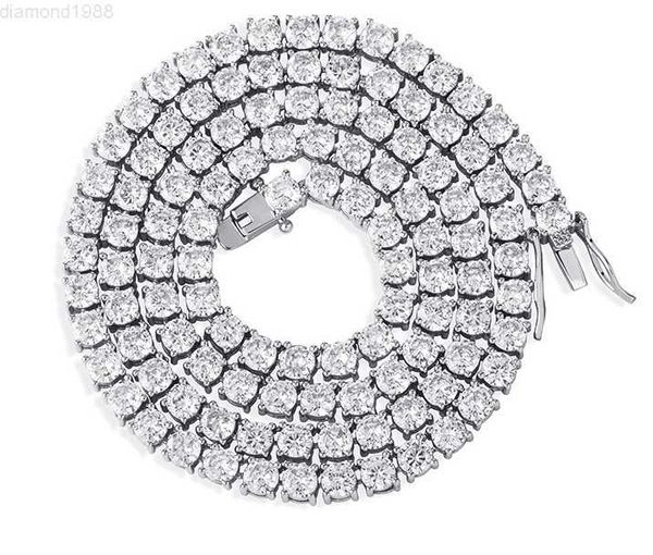 

wuzhou manufacturer miami moissanite tennis chain 925 sterling silver jewelry 3mm 5mm 6mm white moissanite tennis chain