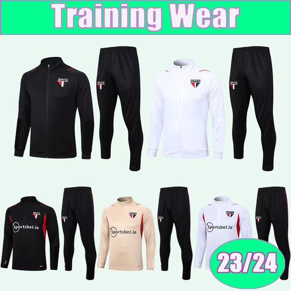 

23 24 sao paulo half zipper training clothes soccer jerseys diego costa gabi m. paulo luan pablo maia m. araujo luciano alisson calleri jack, Black