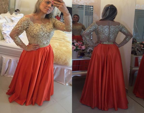 

elegant long sleeves mother of the bride dresses appliques formal godmother evening wedding party guests gown plus size custom mad9012410, Black;red