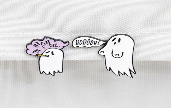 

customized enamel charms brooches cartoon ghost blow roll booos cowboy badge enamel pin man women jewelry 1193 d346696842932445, Gray