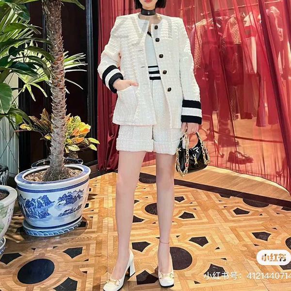 

women's jackets designer 2023 new g family coarse spinning long style small fragrant coat black cuff contrast light luxury 41z8, Black;brown
