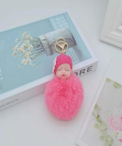 

key rings cute doll fur ball keyring bag car pendant cartoon plush1895209, Slivery;golden