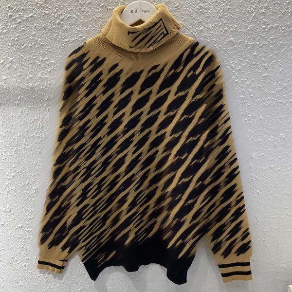 

long sleeve pullover high collar letter jacquard sweater designer women clothing  girl knit shirt aug08, White;black