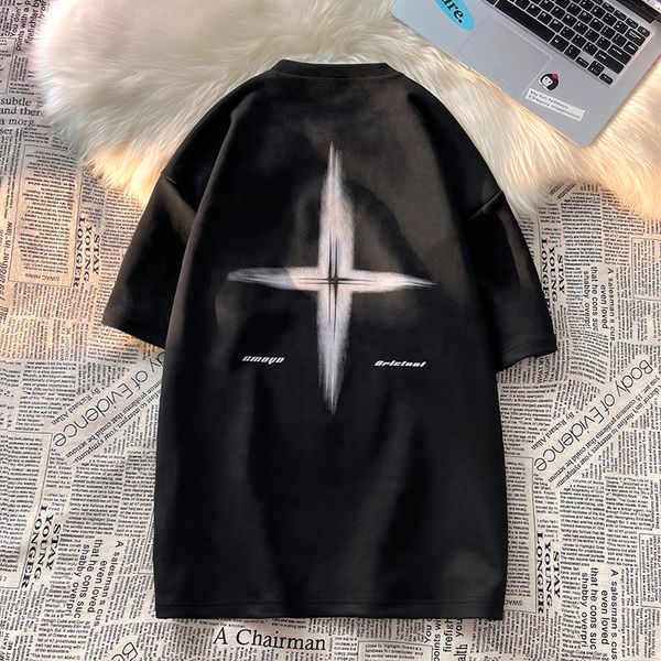

men's t-shirts letter graphic cotton tshirt summer gothic men t-shirts y2k fashion loose short-sleeved o-neck clothing 230809, White;black
