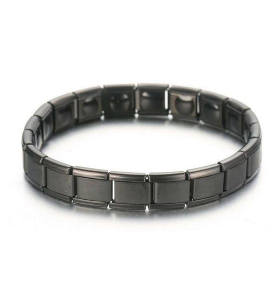 

mens womens germanium stone titanium health relief expandable magnetic bracelet link chain4228883, Black