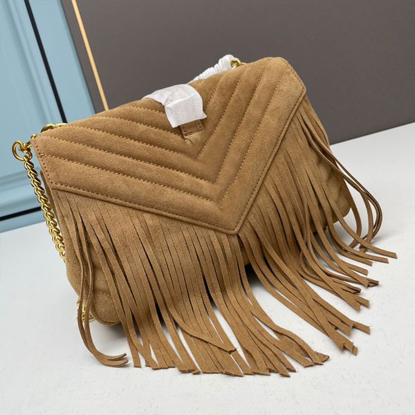 

chain shoulder bag corduroy envelope postman bags frosted belt tassels classic hardware decoration flip hidden magnetic buckle v-shaped wiri