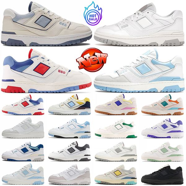 

new 500 men women casual shoes 550s designer sneakers white green grey unc vintage indigo shadow panda silver birch mens outdoor sport train, Black