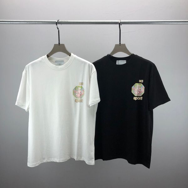 

men's plus tees & polos round neck embroidered and printed polar style summer wear with street pure cotton t-shirts 418, Black