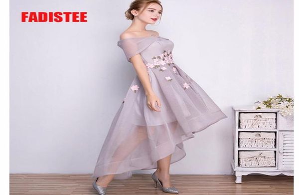 

new arrival prom party dresses highlow vestido de festa off the shoulder dress appliques 2017 evening dress49606038008835, Black;red