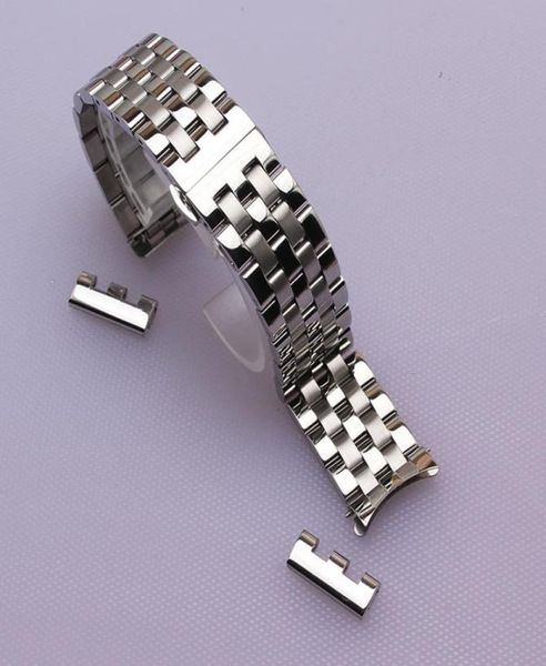 

16mm 18mm 20mm 22mm 24mm silver depolyment watchband black metal watch bands bracelets common curved end flat ends fo4086135, Black;brown