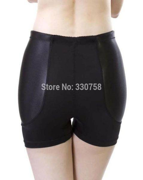 

women's fixed padded fake hip panties medium waist boyshorts traceless anti emptied knickers underpants lingerie only pmp hip7715136, Black;pink