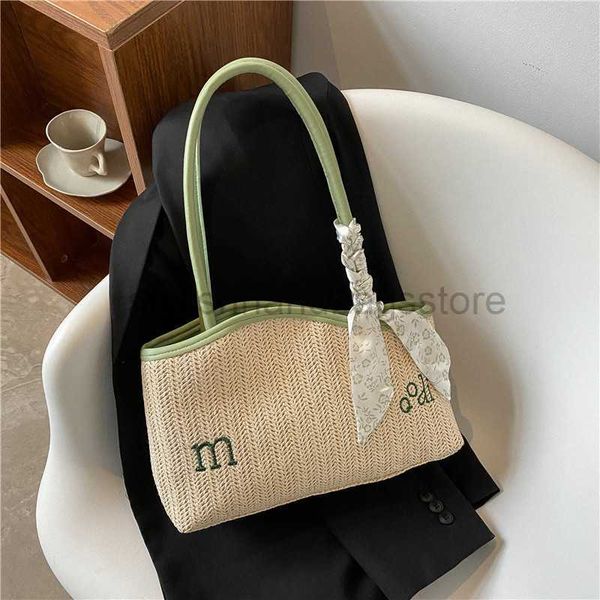 

beach bags large capacity underarm woven bag for women's summer 2023 new niche versatile grass woven tote bag casual shoulder bagstylis