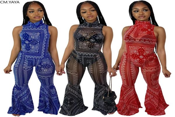 

women two piece sets tracksuits party bandanna print bodysuit flare pants suit fashion tracksuit fitness outfits matching set3695326, Gray