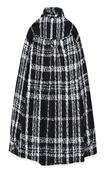 

mens high street plaid jackets coats wool blend hip hop women button shirts coats lovers streetwear outerwear 9744659, Black