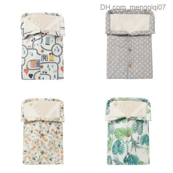 

pajamas super soft baby sleeping bag plush cotton blanket baby receiving blanket z230811, Blue;red