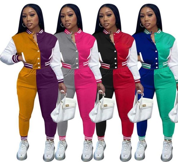 

women039s tracksuits two piece pants set lady varsity jacket suits stripe outfits for woman sweatsuit tracksuit sport joggers f2356360, Gray