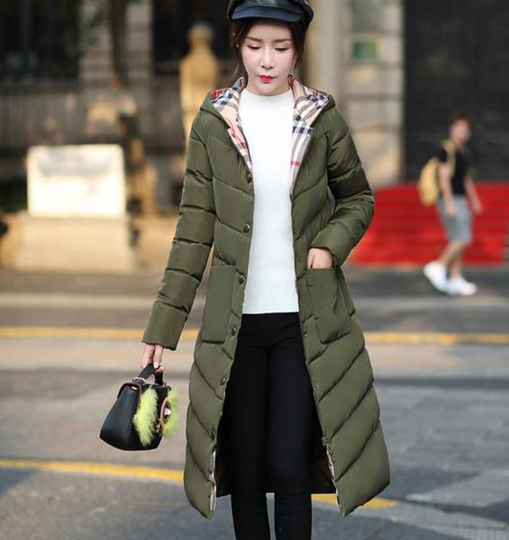 

2020 new winter long parkas women with hooded female coat thick down cotton pockets jacket womens outwear parkas plus size xxxl br2468200, Black