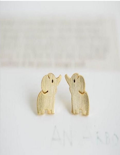 

fashionable elephant stud earrings gold silver rose three color optional for girl and women put the whole 1348750, Golden;silver